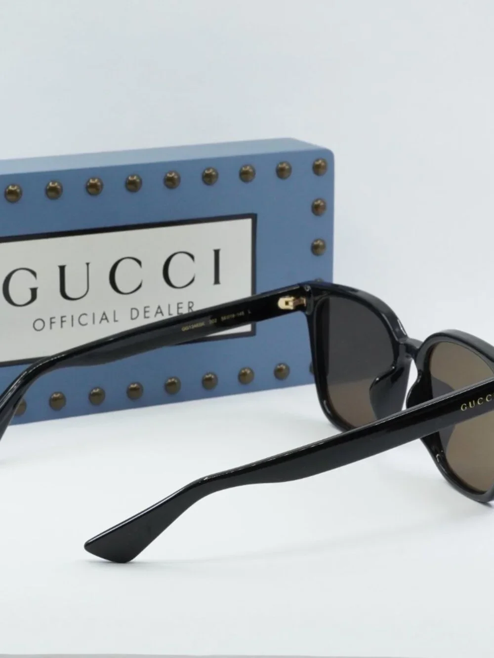 Gucci GG1346SK 002 Square Sunglasses - Black / Brown Polarized